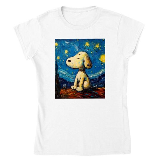 Discover Snoopy in Starry Night T-Shirt