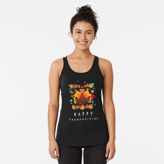 Discover happy thanks giving.thanks giving Racerback Tank Top