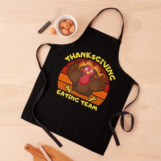 Discover Eating Team Funny Turkey Thanksgiving Kitchen Apron