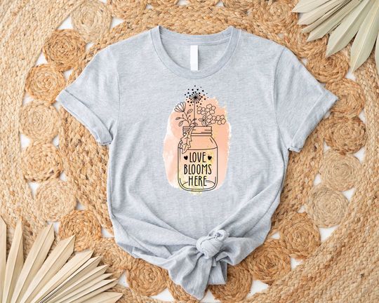 Discover Love Blooms Here Shirt, Wildflowers Shirt, Boho Celestial Shirt, Floral Shirt, Moon Shirt