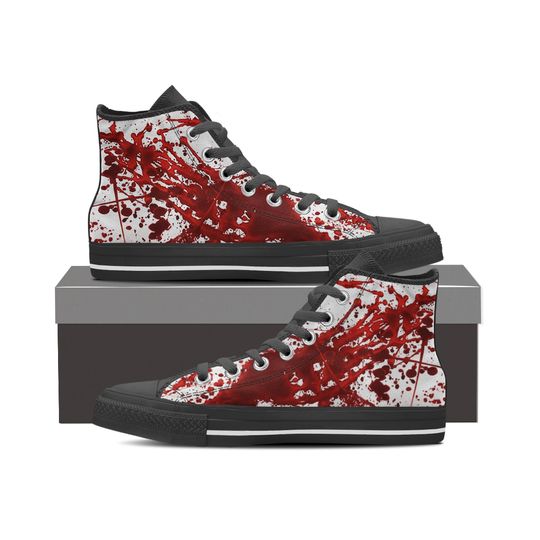 Discover Blood Splattered Shoes, Bloody Shoes, Mens Blood Stained Halloween High Top Sneaker