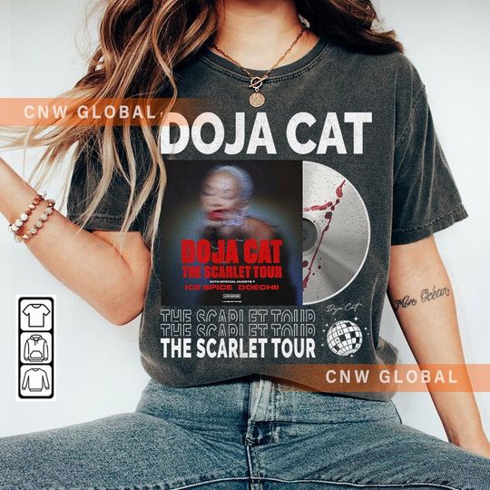 Discover Doja Cat Music Shirt, Vintage Merch The Scarlet Tour 2023 Ticket Doja Cat Shirt