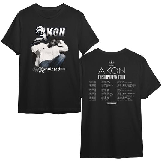 Discover Akon The Superfan Tour 2023 Shirt - Exclusive Concert Memorabilia, Perfect for Akon Fans, Commemorate The Superfan Tour 2023