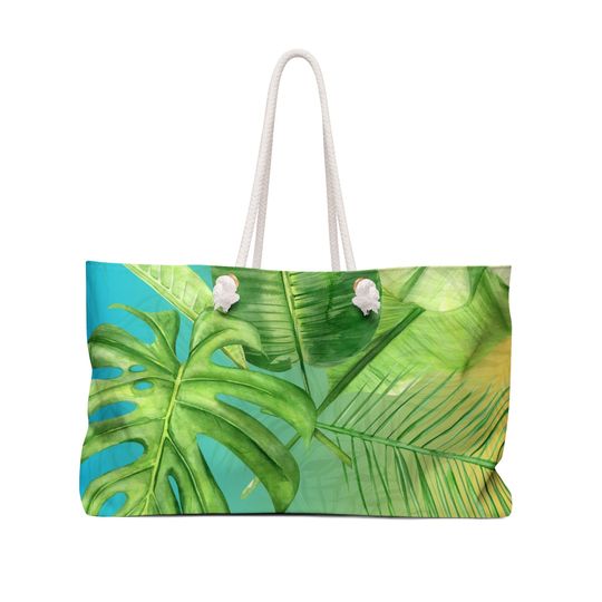 Discover Tropical Leaves Beach Weekender Bag