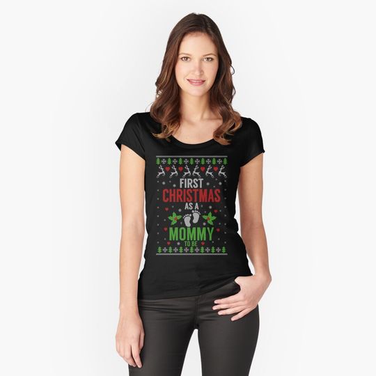 Discover First Christmas as a Mommy To be  Pregnancy T-Shirt