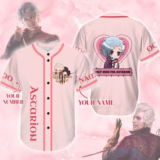 Discover Custom Astarion Baldur's Gate 3 Fan Gamer 3D Baseball Jersey