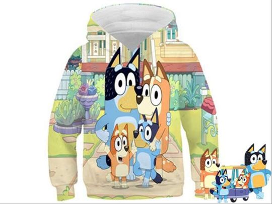 Discover Dog Family 3D Shirt, Family Costume Halloween Shirt, Blue Dog 3D Hoodie