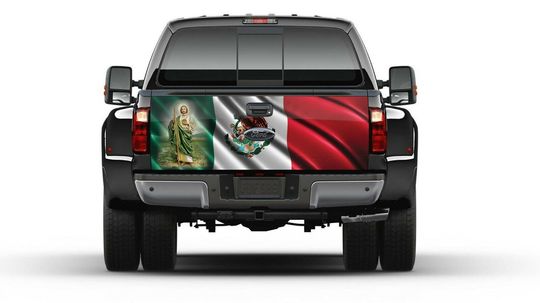 Discover Mexican Flag Tailgate Wrap Truck Bed Decal