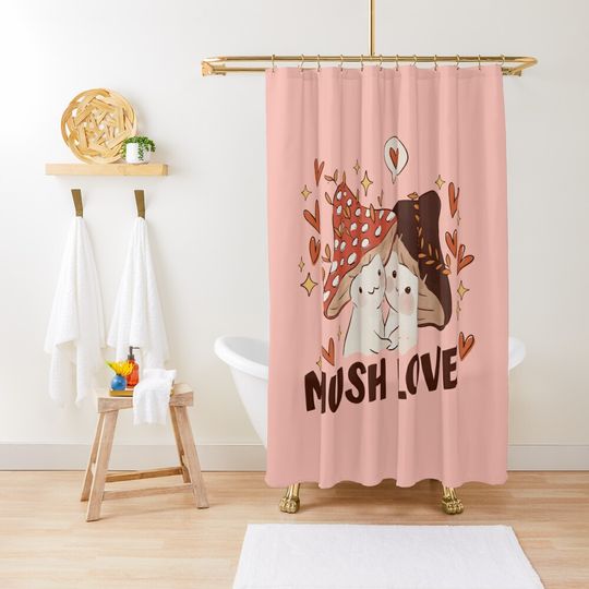 Discover Cute Cottage Core Mushroom Valentine - Fairycore  Shower Curtain