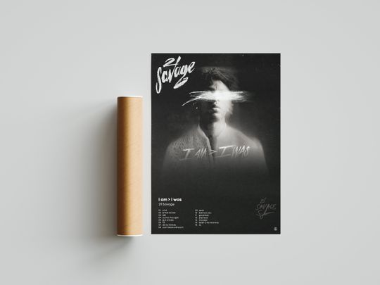 Discover 21 Savage 'i am i was'Poster | Album Cover Poster
