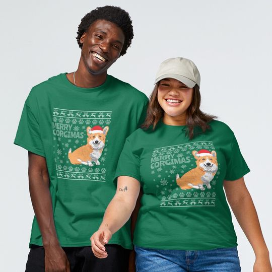 Discover Ugly Christmas Corgi Dog - Merry Corgimas! Classic T-Shirt