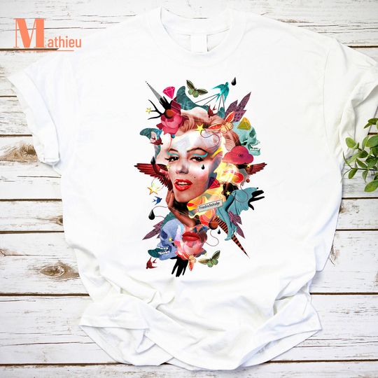 Discover Flowery Marilyn Monroe Tribute Vintage T-Shirt