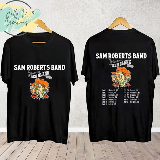 Discover Sam Roberts Band Fan Shirt, The Adventures of Ben Blank Tour 2024 Shirt