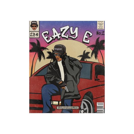 Discover Eazy E Real GS Comic Style Premium Matte Vertical Poster