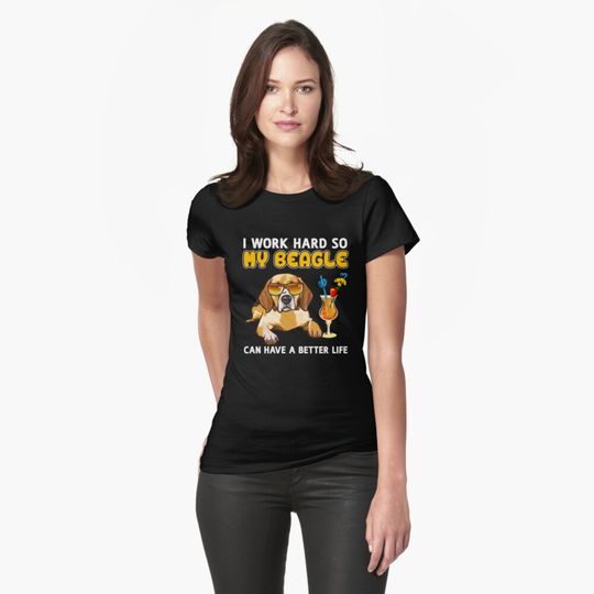 Discover Funny Beagle Shirt Beagle Lover Design "I work hard