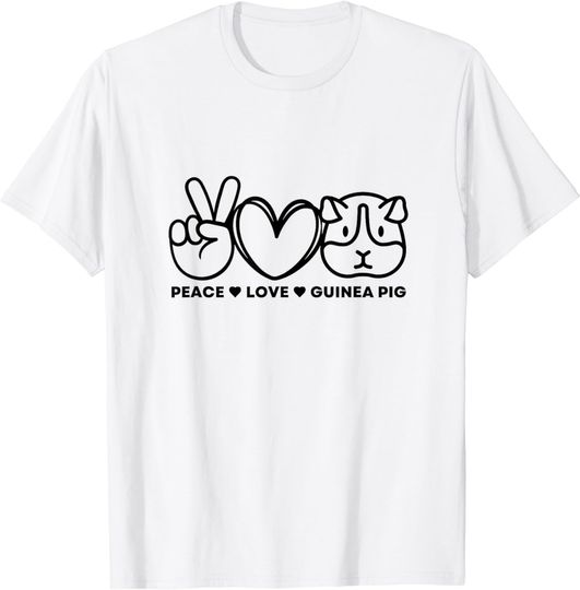 Discover Peace Love Guinea Pig Lovers - Animal Furry Quote T-Shirt
