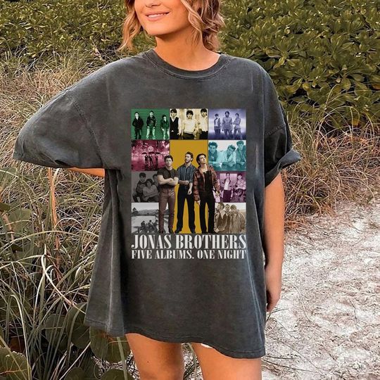 Discover Jonas Brothers Vintage T-Shirt, Jonas Five Albums One Night Tour Shirt