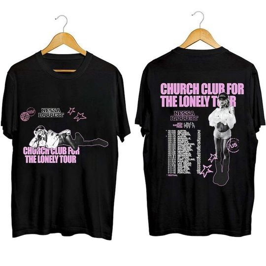 Discover Nessa Barrett Church Club For The Lonely Tour 2023 Shirt, Nessa Barrett Fan Shirt
