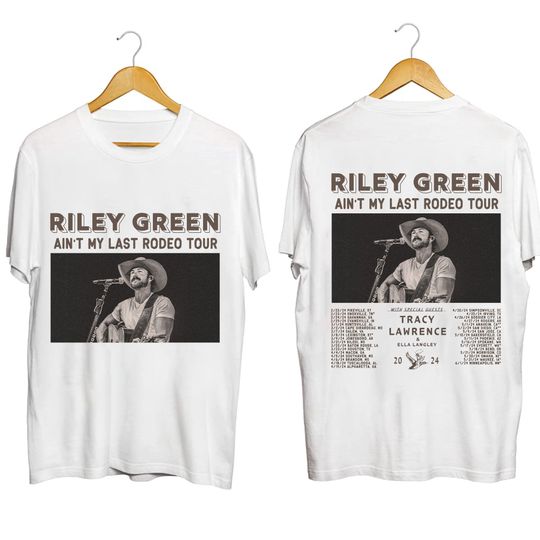Discover Riley Green Ain't My Last Rodeo Tour 2024 Shirt, Riley Green Fan Shirt