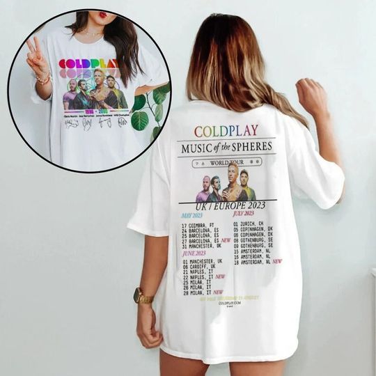 Discover Coldplay World Tour 2023 tshirt, T-shirt, Gift Shirt on Halloween, Christmas, Anniveasary