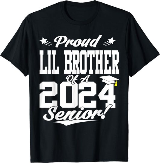 Discover Proud Lil Brother Of A 2024 Senior Graduate Basketball T-Shirt