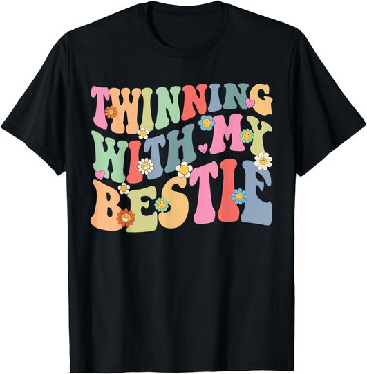 Discover Twinning With My Bestie Spirit Week Twin Day Best Friend 70s T-Shirt