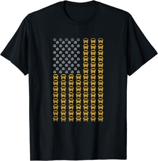 Discover American Flag School Bus Driver - Patriotic Bus Driver USA T-Shirt