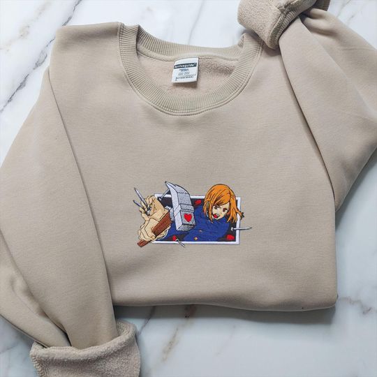 Discover Anime Embroidered Sweatshirt, Embroidered Anime Sweatshirt