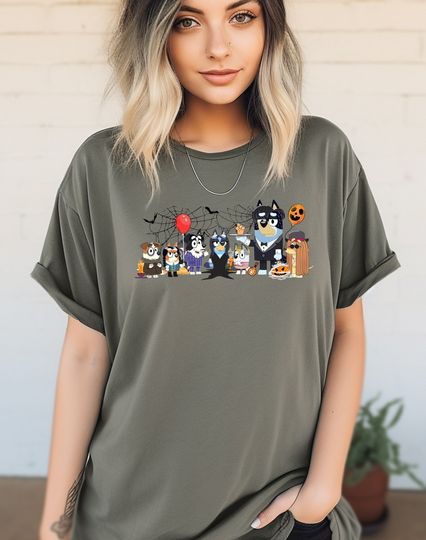 Discover Addams Family BlueyDad Tshirt, Halloween BlueyDad Tee, Booey Halloween Shirt