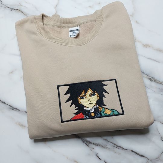 Discover Anime Embroidered Sweatshirt, Embroidered Anime Sweatshirt