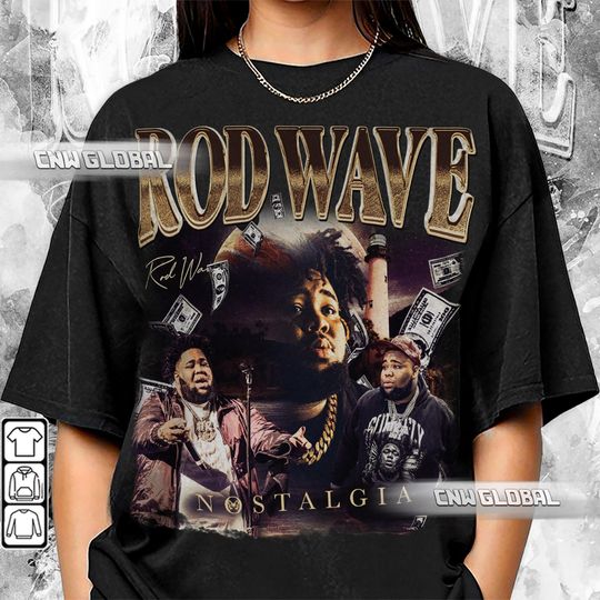Discover Rod Wave Nostalgia 90s Rap Music Shirt, Bootleg Vintage T-Shirt
