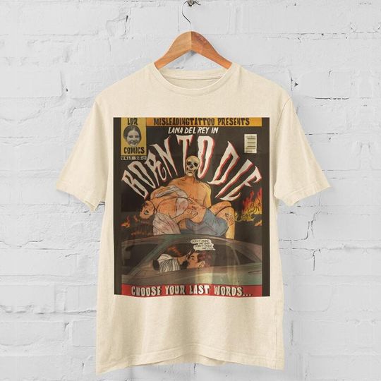 Discover Lana Del Rey Singer Born To Die Vintage Comic Art T-shirt