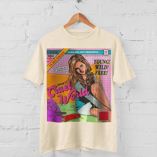 Discover Lana Del Rey Singer True World Vintage Comic Art T-shirt