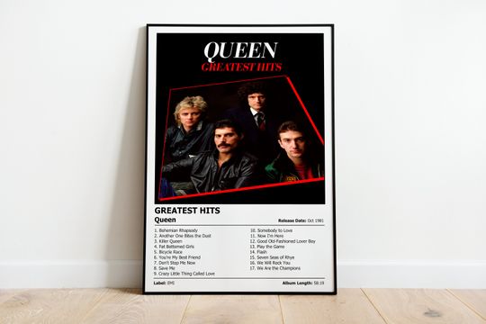Discover QUEEN - Greatest Hits - Album Cover Print Poster