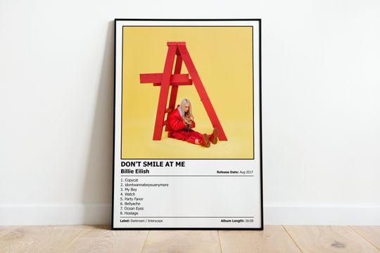 Discover BILLIE EILISH - Don't Smile At Me - Album Cover Print Poster