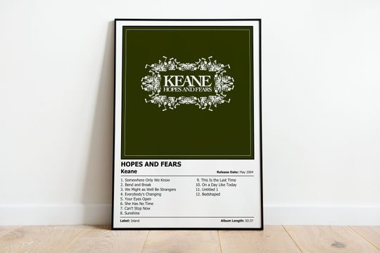 Discover KEANE - Hopes And Fears - Album Cover Print Poster
