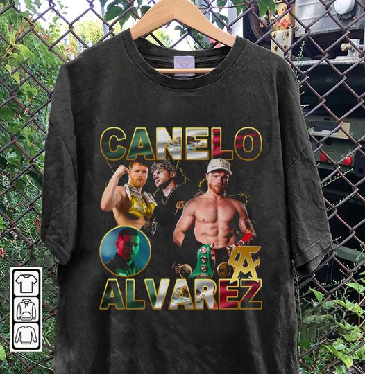 Discover 90s Style Canelo Alvarez, Vintage Washed Rap Tee for Boxing Fans