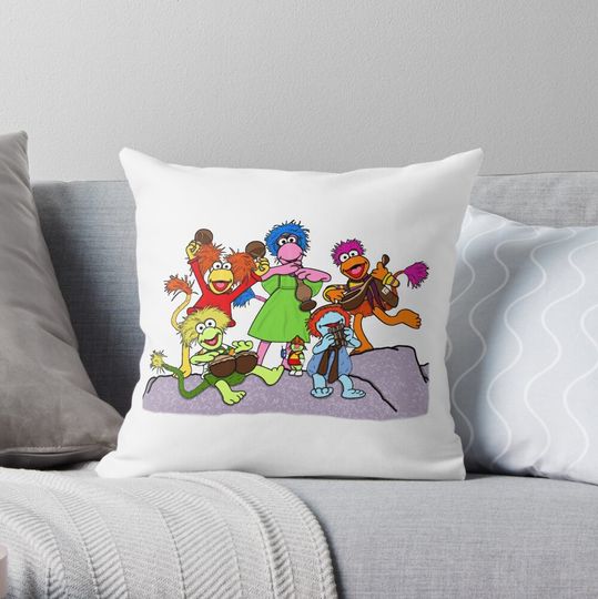 Discover Fraggle Rock Band Vintage 80s Throw Pillow