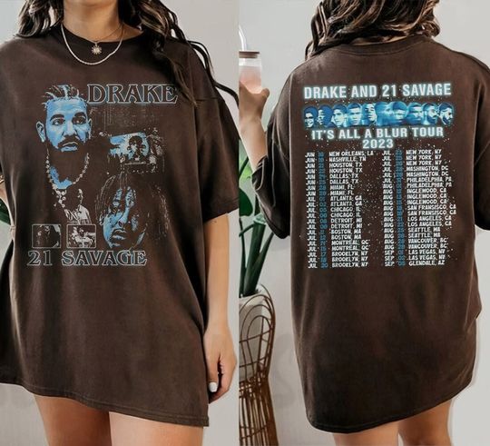 Discover Drake 21 Savage Tour Rescheduled Shirt, Drake It's All A Blur Tour 2023 Shirt