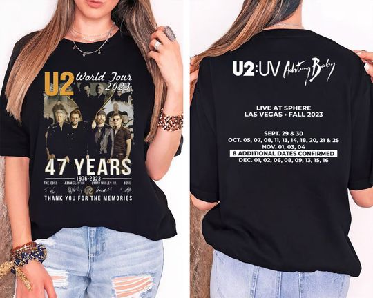 Discover Vintage U2 Band 90s 2 Sides Shirt, U2 Band Album Shirt