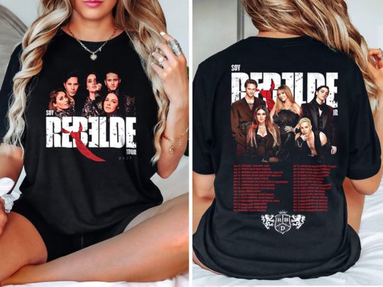 Discover Soy Rebelde Tour 2023 2 Sides Shirt, Rebelde Tour T Shirt