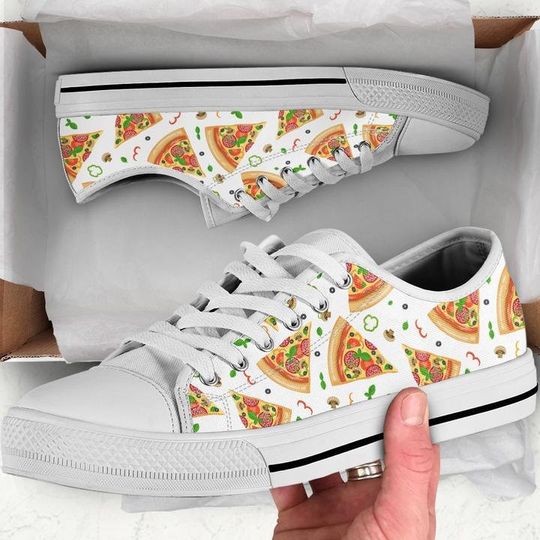 Discover Funny Pizza Women's Low Top Sneakers