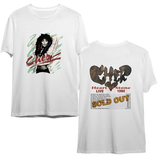 Discover Cher Heart of Stone Live 1990 Concert T-Shirt