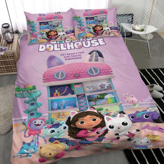 Discover Gabby's Dollhouse Cotton Matting Bed Three Piece Bedroom