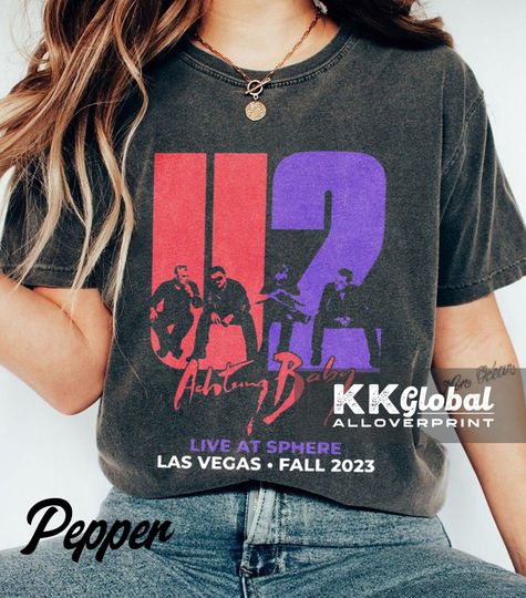 Discover Las Vegas U2 Ultraviolet Sphere 2023, U2 Graphic music tshirt