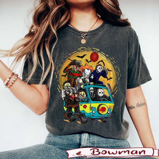 Discover BM Horror Movie Characters  Shirt, Friends Horror Movie Shirt, Mystery Machine Shirt