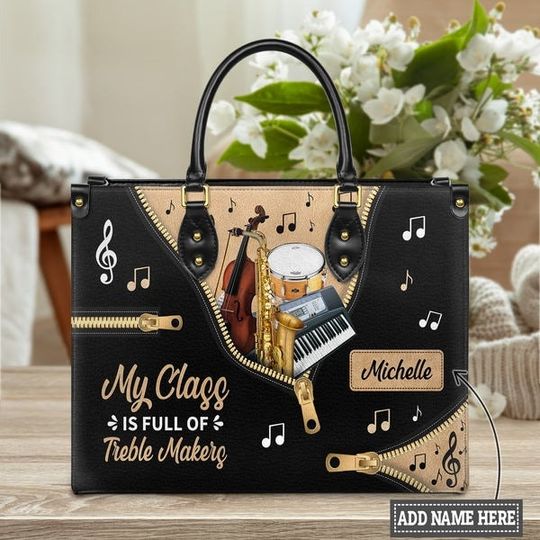 Discover Teacher Leather HandBag,Music Teacher Bag
