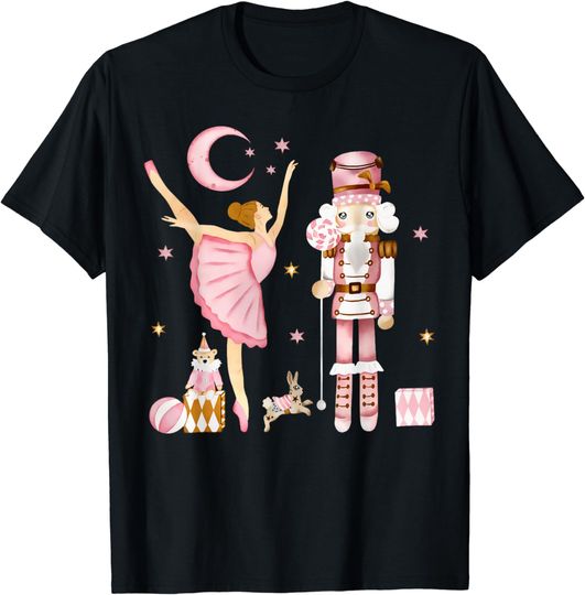 Discover Vintage Ballet Nutcracker Christmas Pink Xmas Women Men Kids T-Shirt