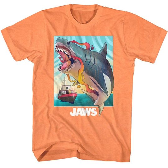 Discover Jaws Movie T-Shirt Super Mega Flying Killer Shark Shirt