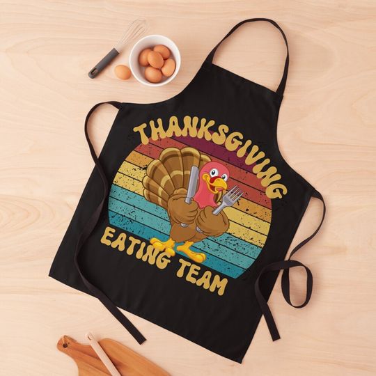 Discover Eating Team Funny Turkey Thanksgiving Kitchen Apron